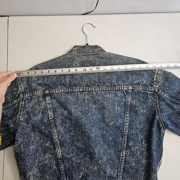 Levis Vintage Jean Jacket USA 1980s Acid Washed Denim Trucker Red Tab Distressed - Picture 10 of 16